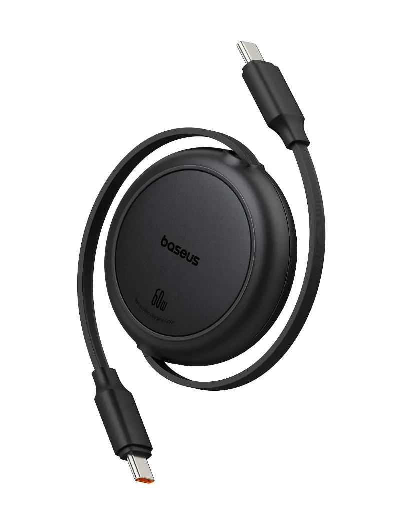 P10364500111-01 Baseus Free2Pull Mini 1m USB-C to USB-C 60W Charging Cable – Black