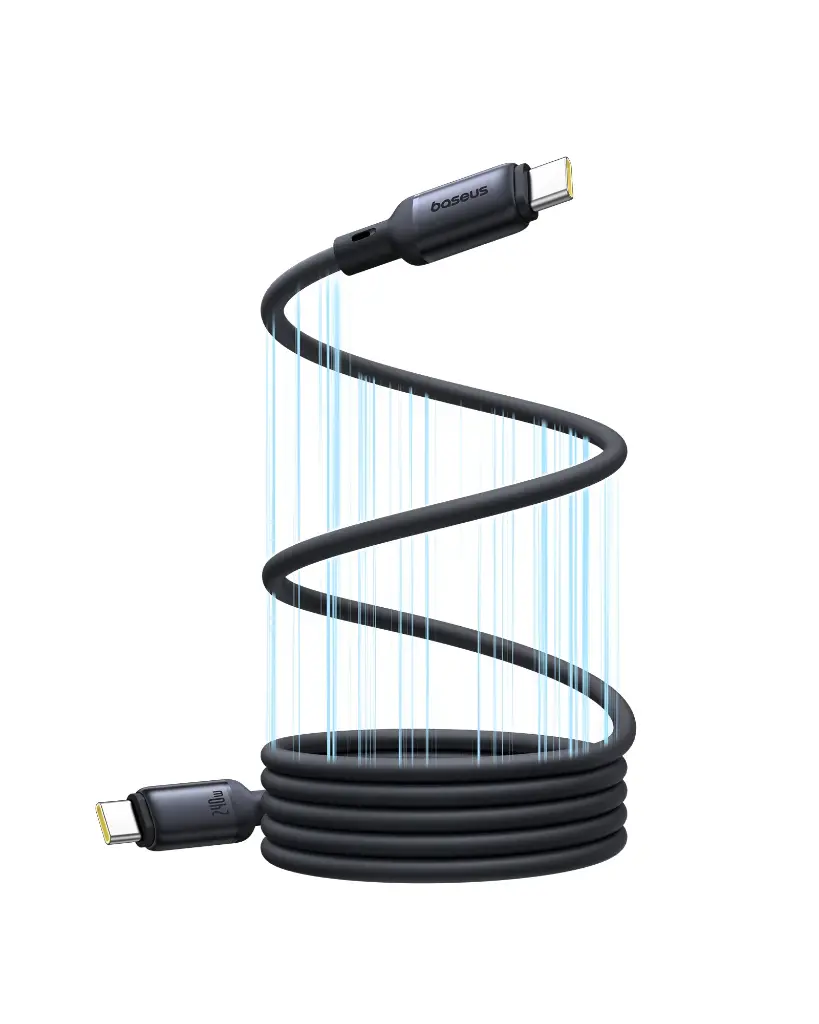 P10376800121-00 Baseus PicoGo Magnetic 1m Fast Charging USB-C to USB-C Cable 240W – Black