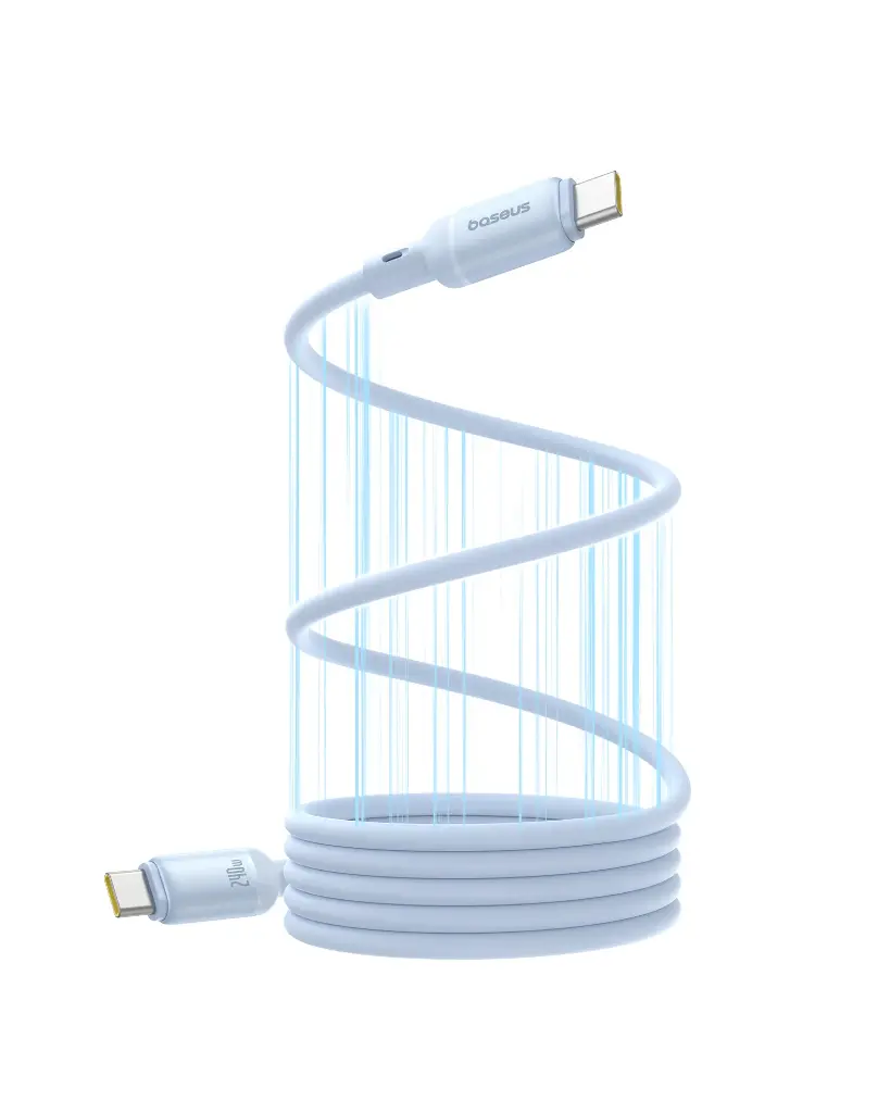 P10376800311-00 Baseus PicoGo 1m USB-C to USB-C 240W Magnetic Liquid Silicone Cable – Blue