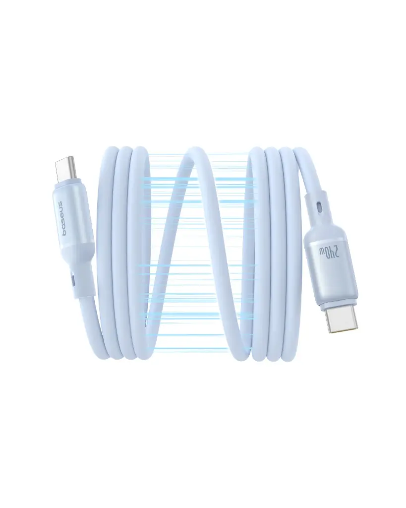P10376800311-00 Baseus PicoGo 1m USB-C to USB-C 240W Magnetic Liquid Silicone Cable – Blue