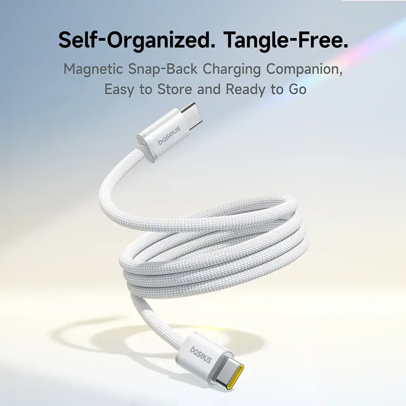 P10385200211-00 Baseus Dynamic 4 Pro Magnetic Fast Charging Cable USB-C to USB-C 100W 1m – White