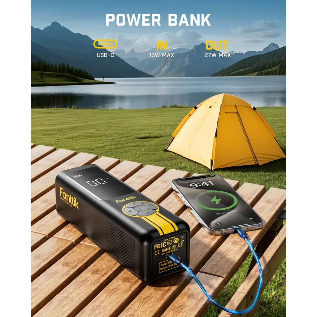 X10-Cross Fanttik X10 Cross 3-in-1 Air Inflator – Black