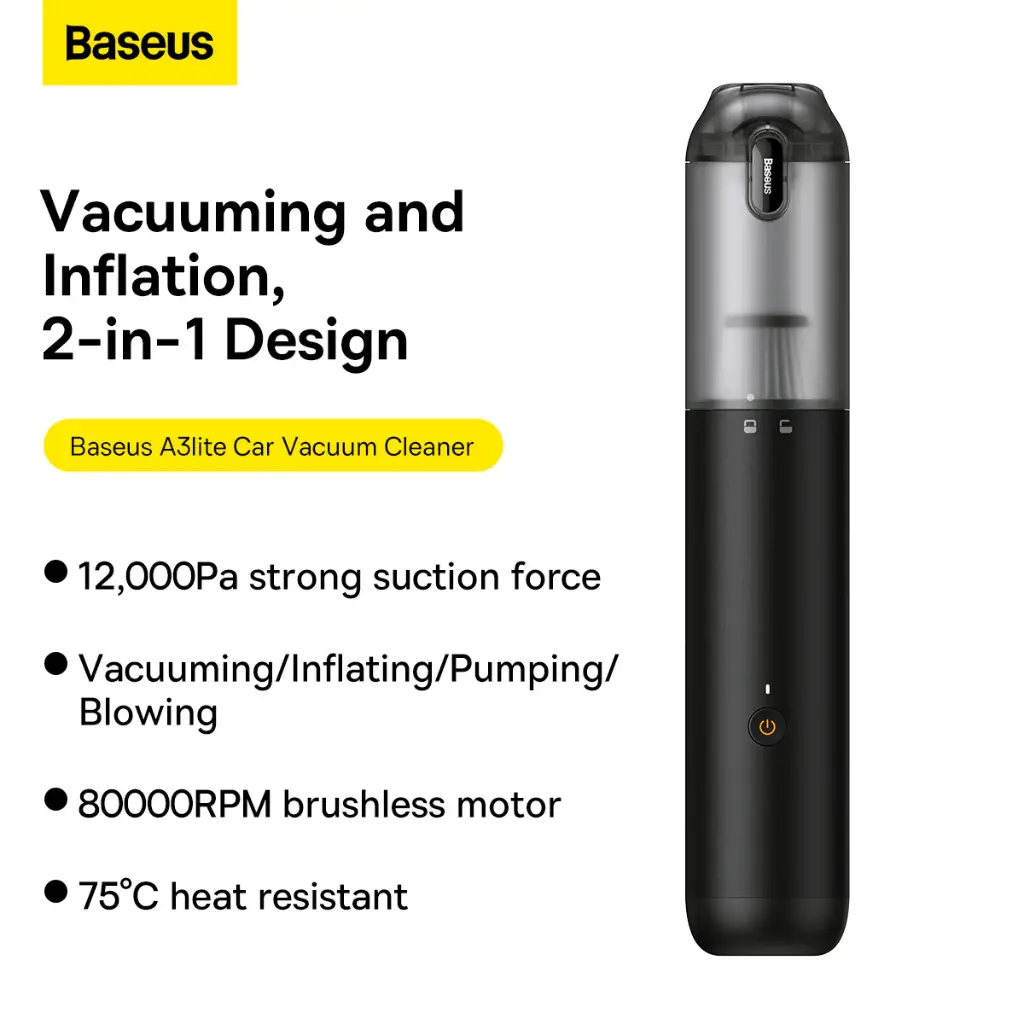 VCAQ050001 Baseus A3lite Car Vacuum Cleaner – Black