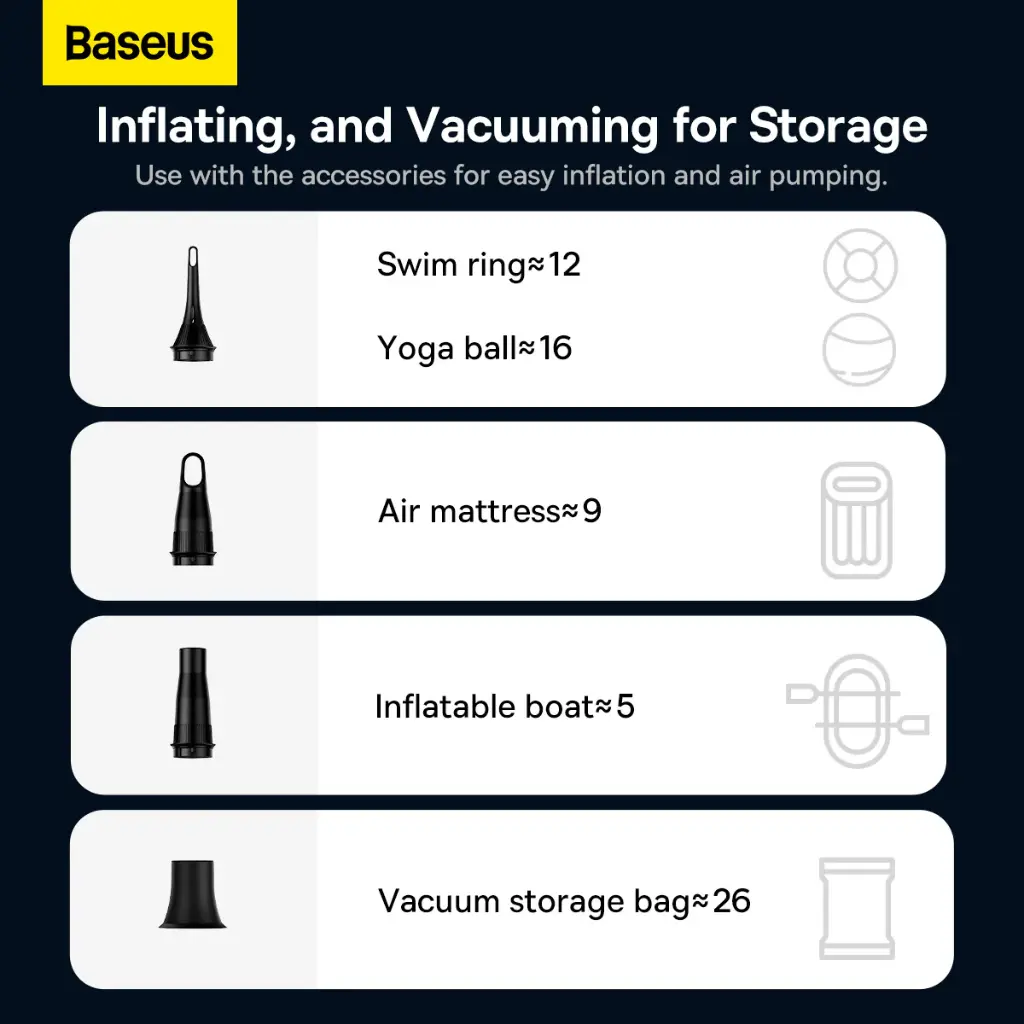 VCAQ050001 Baseus A3lite Car Vacuum Cleaner – Black