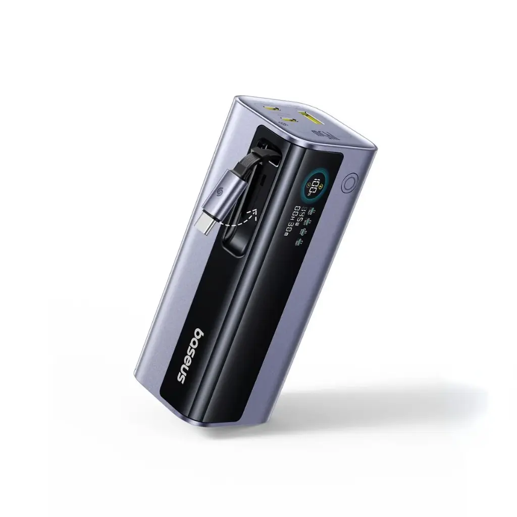 [E0027B01]Baseus EnerGeek GR11 Power Bank 20000mAh 145W with Retractable Cable – Grey