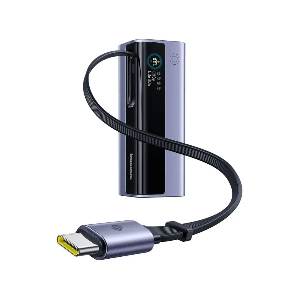 [E0027B01]Baseus EnerGeek GR11 Power Bank 20000mAh 145W with Retractable Cable – Grey