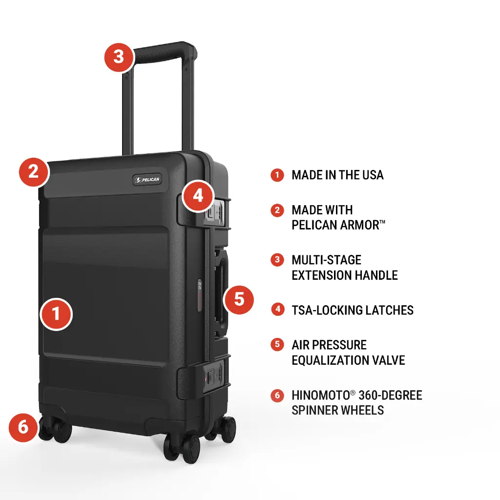 HC22,PELICAN TRVL HARDSIDE CARRY-ON,BLK