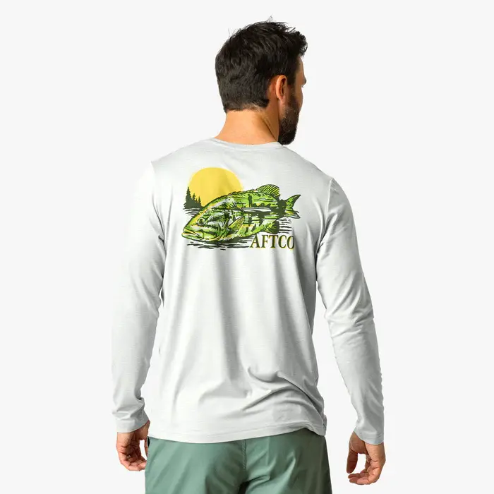 AFTCO Reflection UVX LS Sun Protection Shirt - Athletic Heather