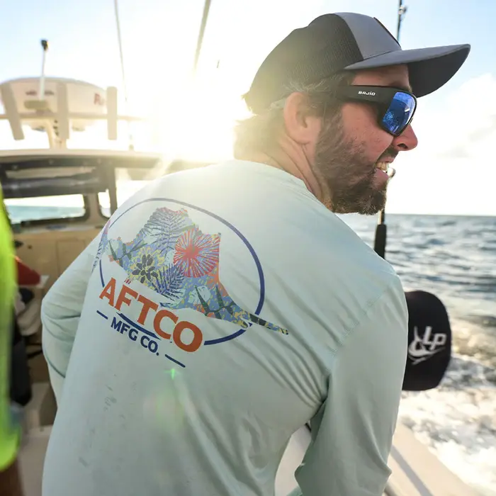 AFTCO Summertime UVX LS Sun Protection Shirt - Silver- M61194