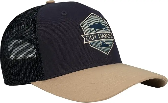 Guy Harvey Men's Deep Sea Fishing Patch Trucker Hat - Evening Blue-GHV55787-3SY1092