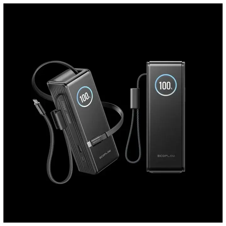 EF-RAPID25K100W-B-US EcoFlow RAPID Power Bank (25,000mAh, 170W, 100W Built-In and Retractable Cables) – Black 5.webp