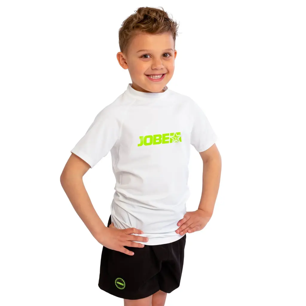 RASH GUARD YOUTH SHORTSLEEVE WHITE 14/16
