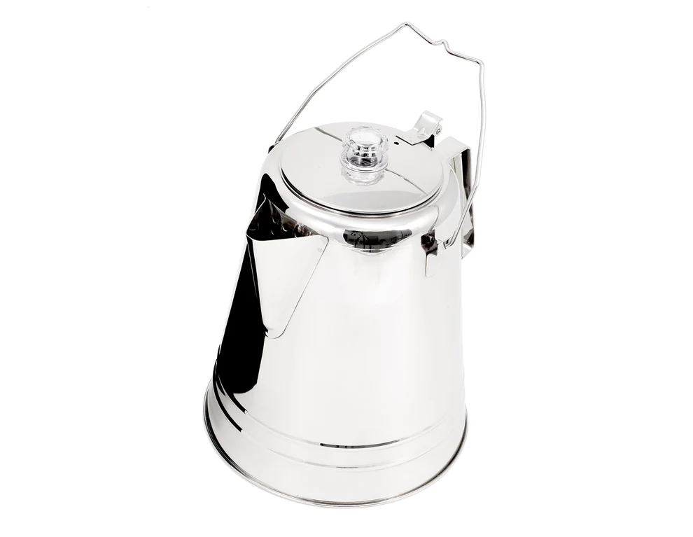 GLACIER STAINLESS COFFEE PERCOLATOR WITH SILICONE HANDLE - 9Cup