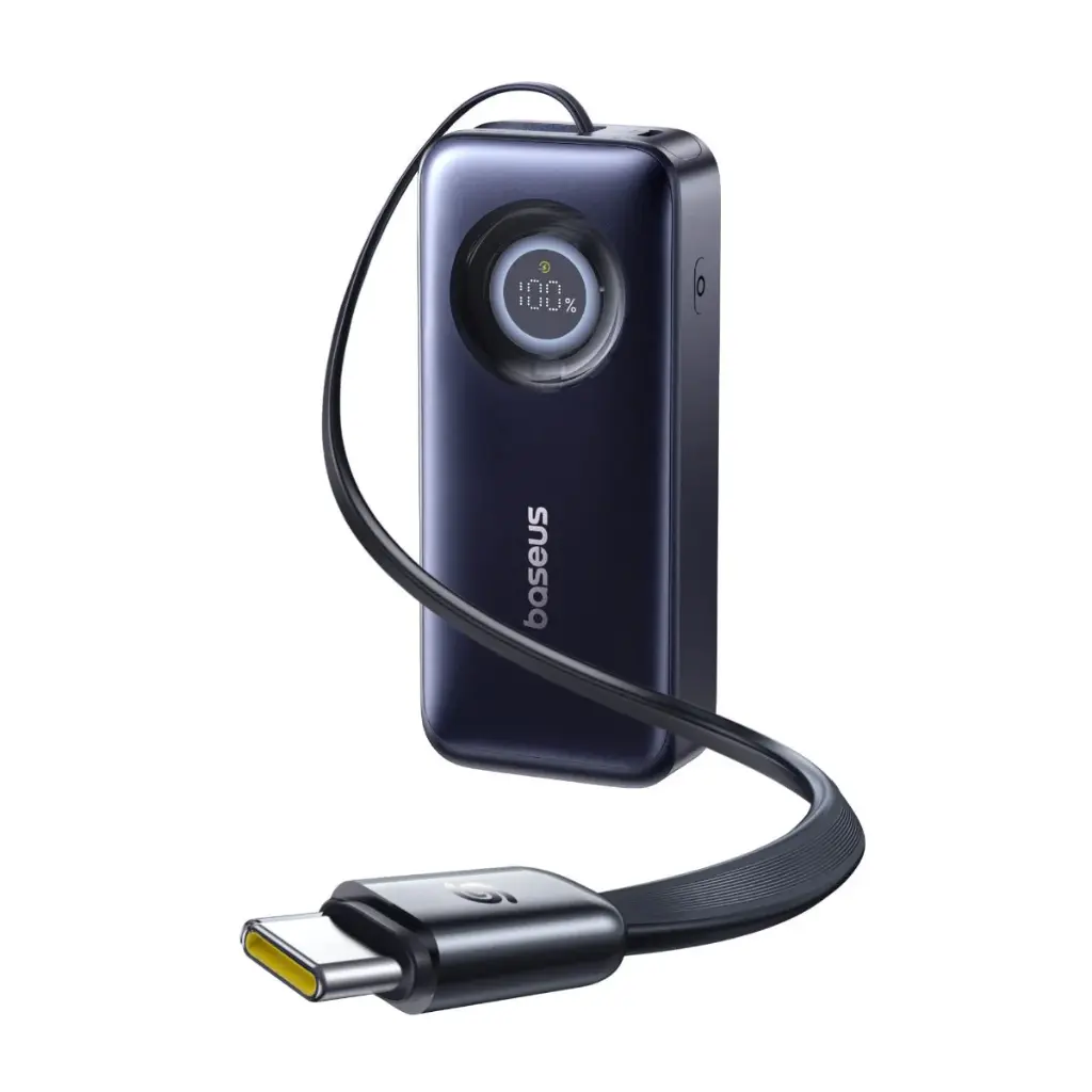 E0027H00 Baseus EnerCore CR11 Power Bank 20000mAh 67W with Retractable Cable – Black		 