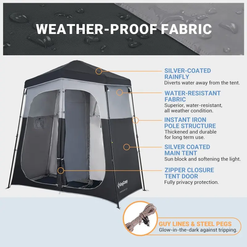 KingCamp Double Room Camping Shower Tent MARASUSA Q Ⅱ KT2417