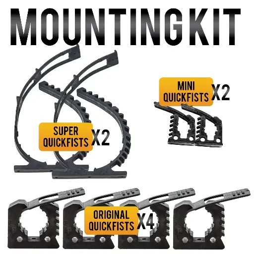 [90010QF] QUICK FIST | CLAMP MOUNTING KIT - 4 ORIGINAL/2 MINI/2 SUPER CLAMPS