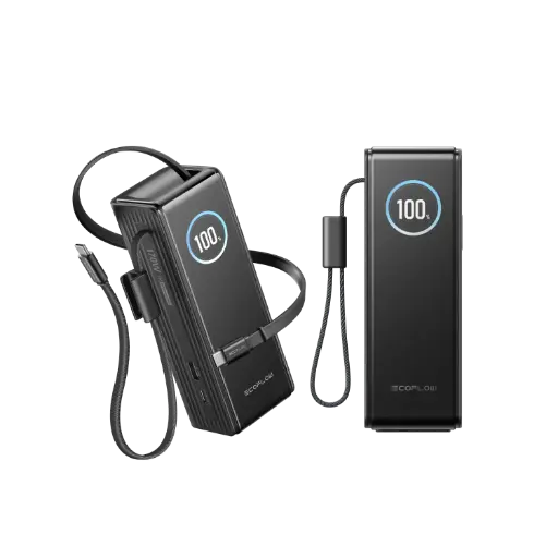 [EF-RAPID25K100W-B-US] EF-RAPID25K100W-B-US EcoFlow RAPID Power Bank (25,000mAh, 170W, 100W Built-In and Retractable Cables) – Black		 