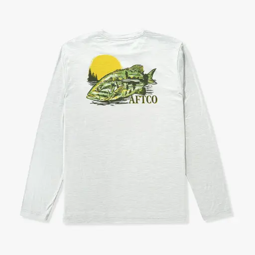 AFTCO Reflection UVX LS Sun Protection Shirt - Athletic Heather