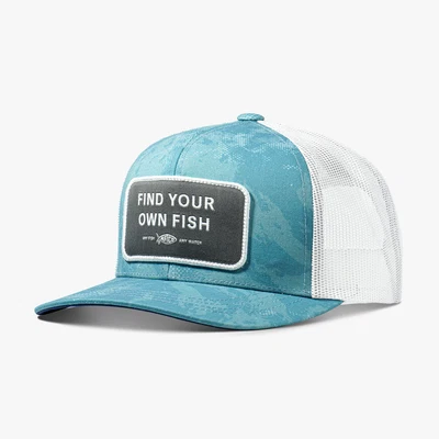 AFTCO Guide Sayings Trucker Hat - Dusk Storm Camo -MC1095