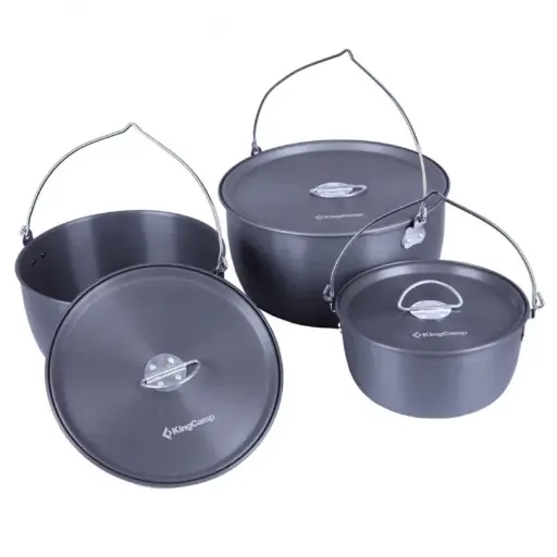 [kp3913] KingCamp Hard-Anodized Aluminum Cookware Set of 3 - Climber IIII KP3913