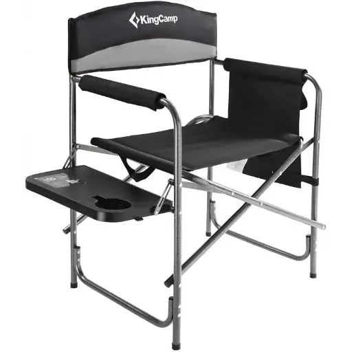 [KC1904] KingCamp HD FOLDING DIRECTOR CHAIR BLACK/MEDIUMGREY KC1904